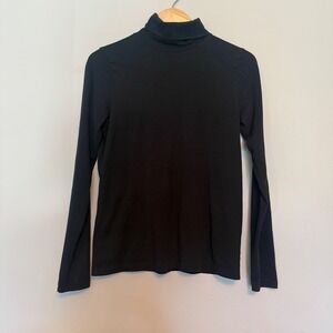 J.Crew Re-Imagined Black 100% Cotton Turtleneck Long Sleeve Top Large